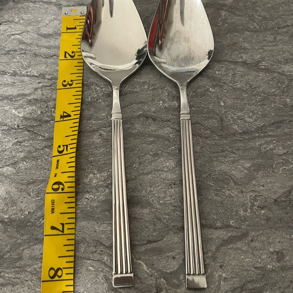 Vintage Estia Gourmet Lot of 2 Serving Spoons Stainless Korea - Picture 7 of 7